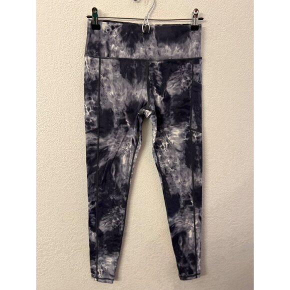 Zyia black white tied dye leggings women size 6-8 - Picture 1 of 7